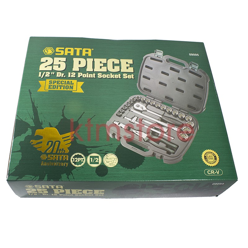 SATA TOOLS 20TH Kunci Socket Set 12pt 25 Pcs 1/2 Inch 09095