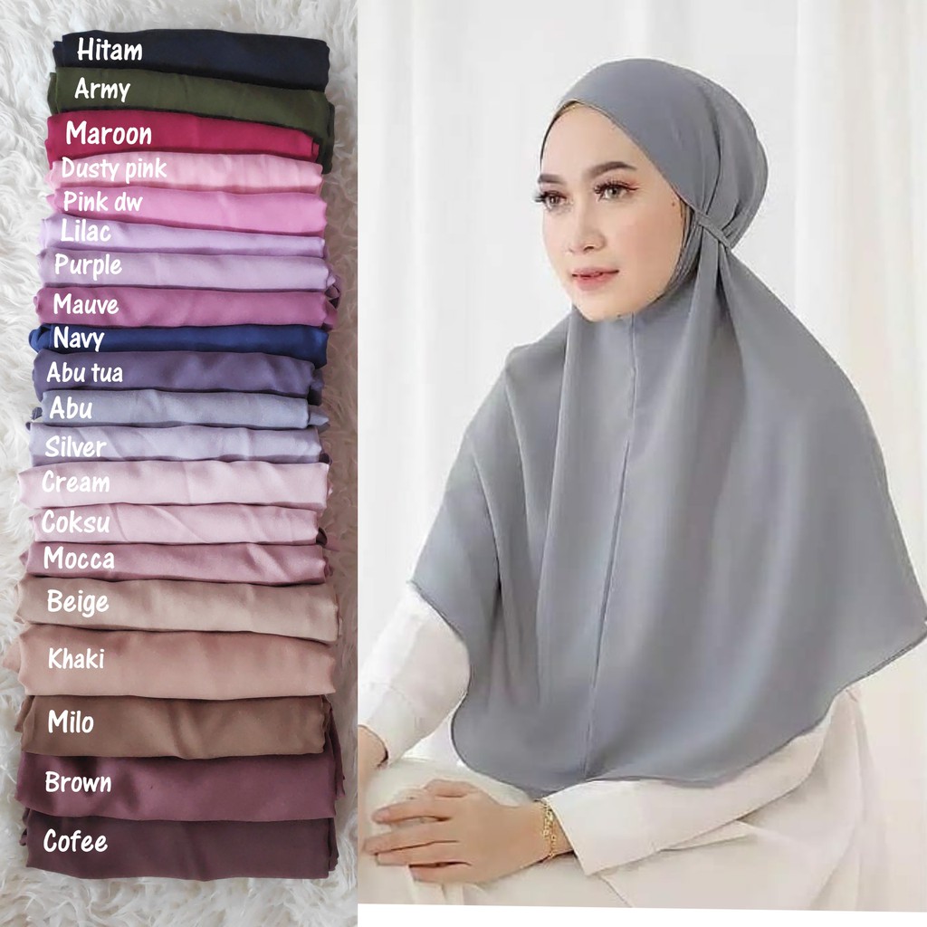 Bergo Maryam Tali Non pad Bahan Moscrepe premium tebal
