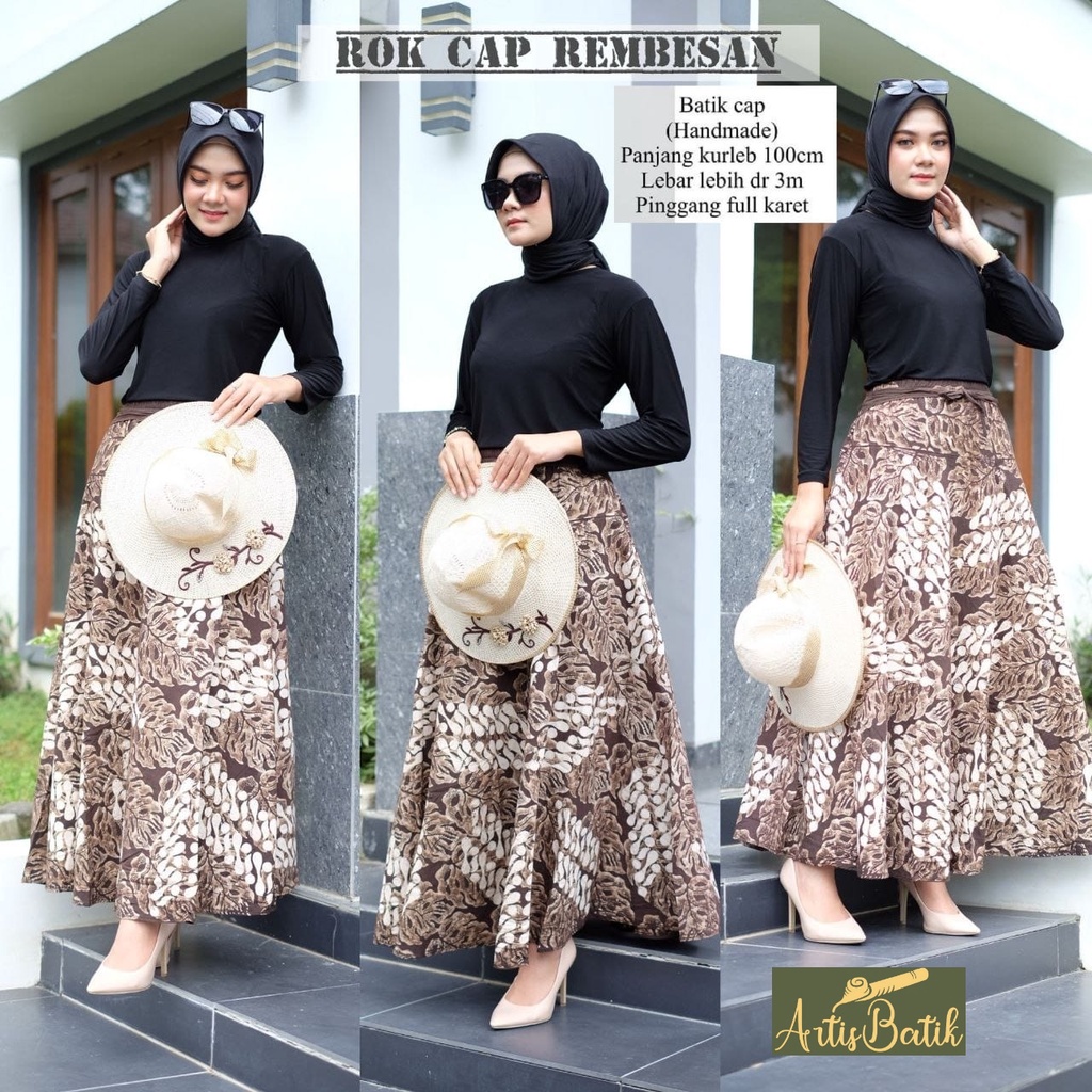 NEW ROK 5 MOTIF CAP REMBESAN BATIK BATIK CAP BAWAHAN CANTIK ROK BATIK ROK PAYUNG  BATIK SERAGAM KERJ