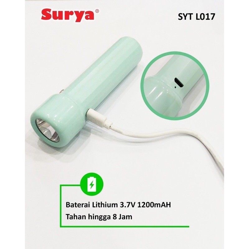 Senter LED Surya L017 + USB Murah Meriah