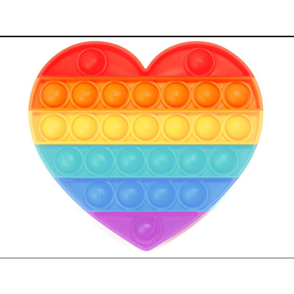 Popit mainan Pop It Murah Fidget Pop Its Square Rainbow Multicolor Foxmind Penghilang Stress-7