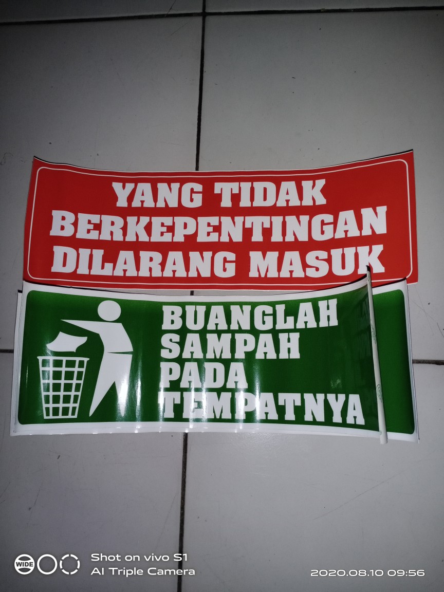 Sticker Stiker Dinding Tanda Sign Buanglah Sampah Pada Tempatnya