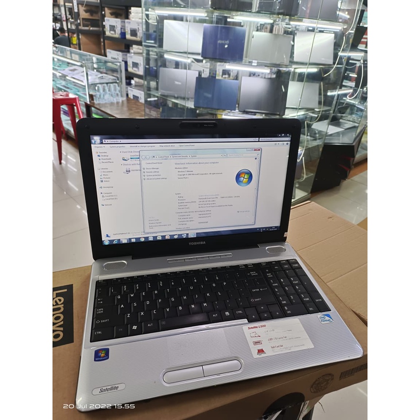 Laptop Leptop Seken Second Bekas Toshiba 15 inc satelite l500 ram 4gb dual core zoom siap pakai