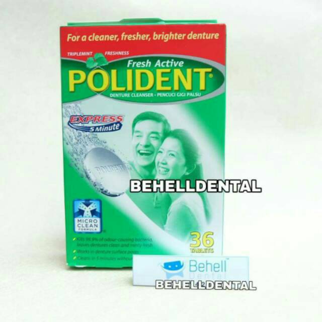 POLIDENT DENTURE CLEANSER EXSPRESS - TABLET PEMBERSIH PENCUCI GIGI PALSU ATAU GIGI TIRUAN ISI 30 TABLET