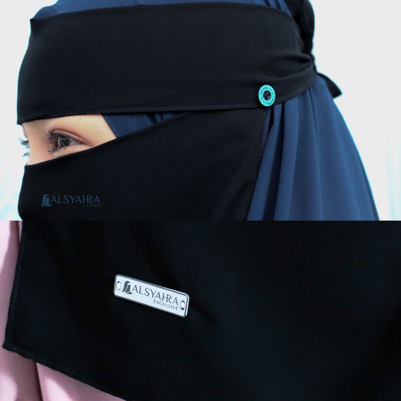 Niqab Bandana Raudhah Sifon Jetblack Alsyahra Exclusive