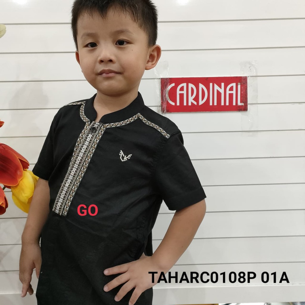 gos PJ CARDINAL KIDS KEMEJA KOKO Anak Laki Laki Baju Muslim Pendek Pakaian Atasan Taqwa