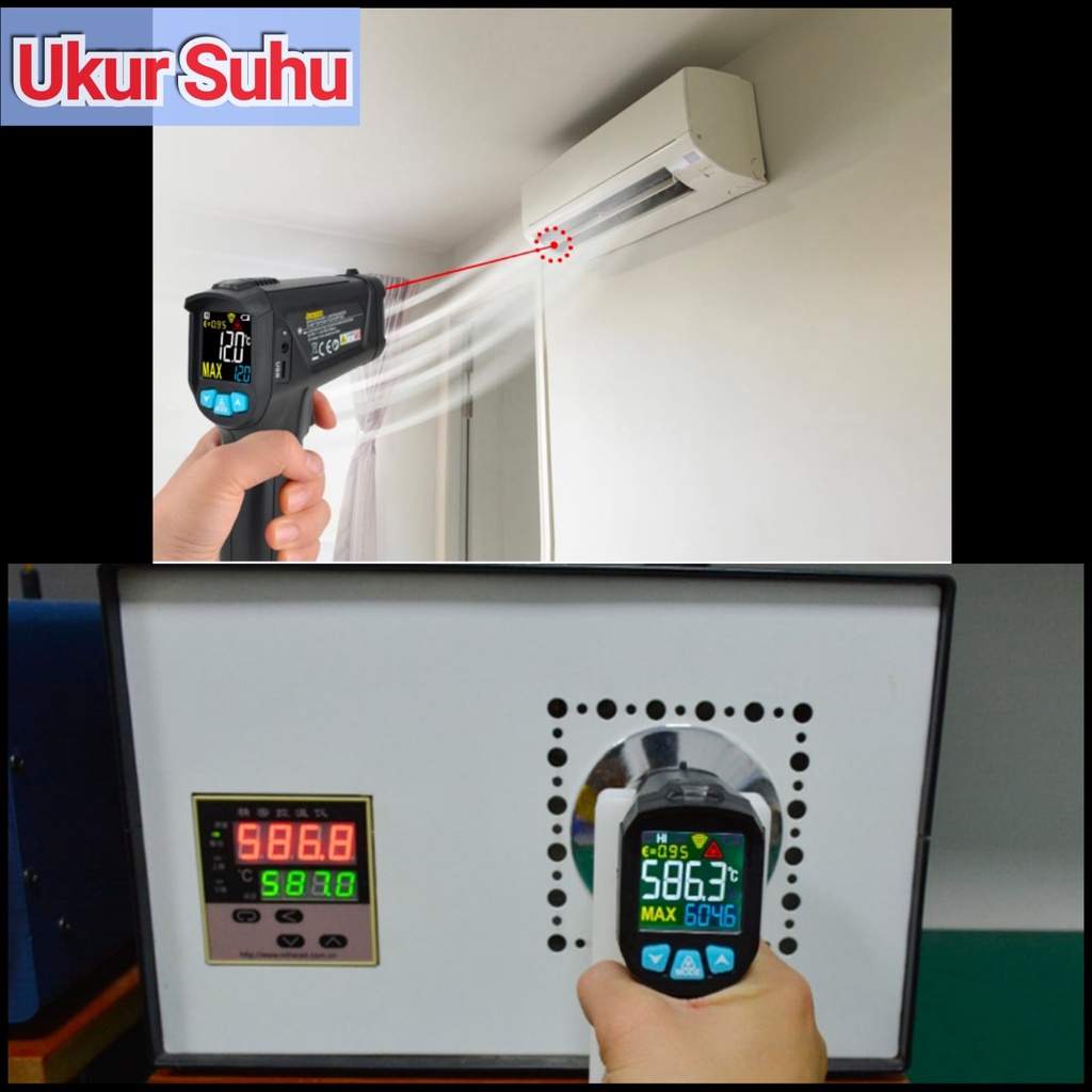 Pengukur Suhu Panas digital Laser Thermogun Thermometer - MESTEK IR03A Digital Laser Tembak