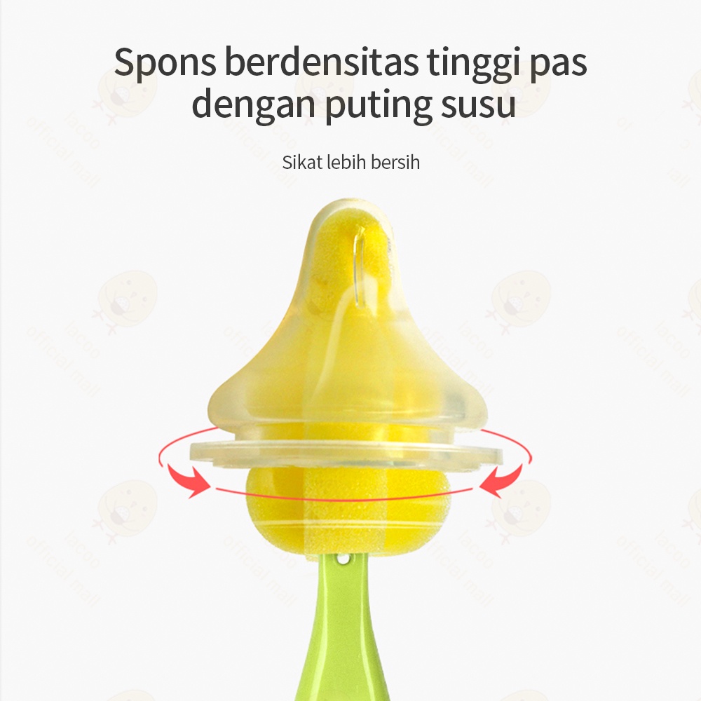 Lacoo Sikat pembersih botol susu bayi sponge sikat dot baby botol susu Dengan Gagang