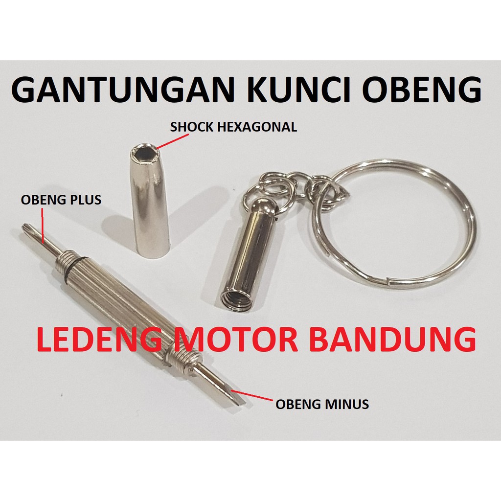 Gantungan Kunci Obeng Mini 3in1 Shock Plus Minus Screwdriver Keychain