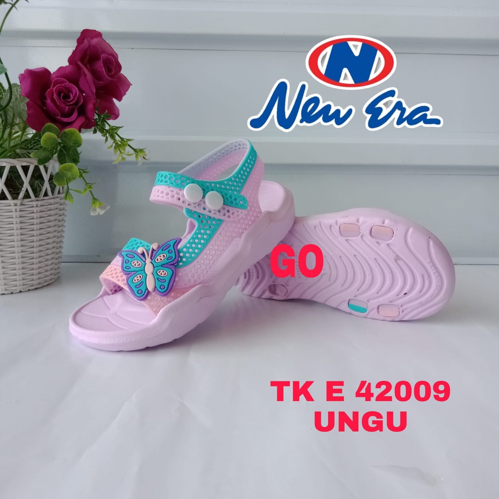 gof NEW ERA TK E 42009 Sandal Sepatu Anak Tali Belakang Karet Sandal Perempuan Original