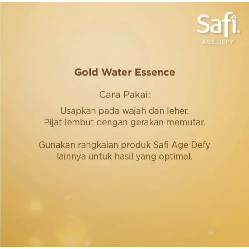 Safi Age Defy Gold Water Essence 100ml 30ml