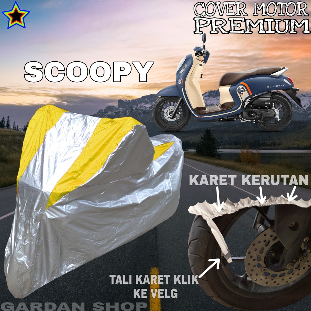 Sarung Motor SCOOPY Silver KUNING Body Cover Scoopy PREMIUM