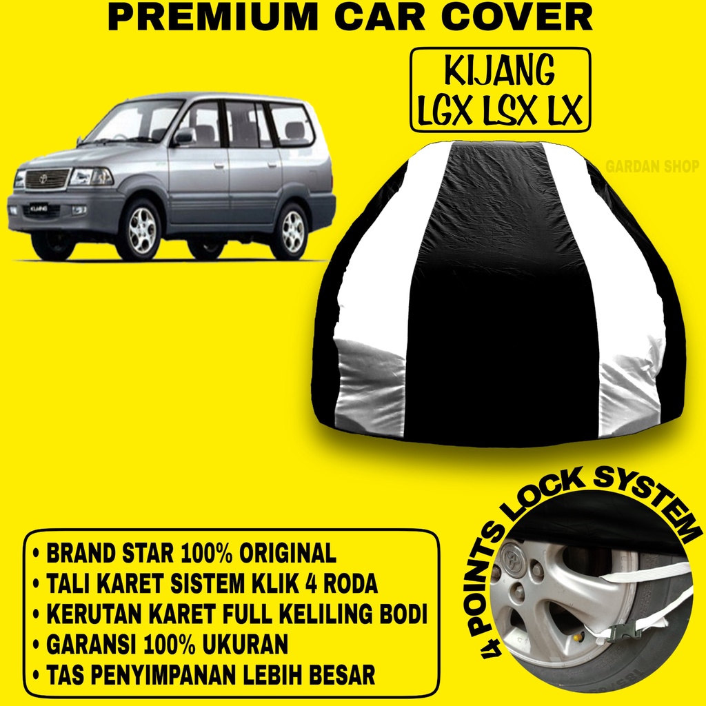 Body Cover KIJANG LGX LSX LX Sarung Strip SILVER Penutup Pelindung Bodi Mobil Kijang Lgx Lsx Lx PREMIUM WATERPROOF