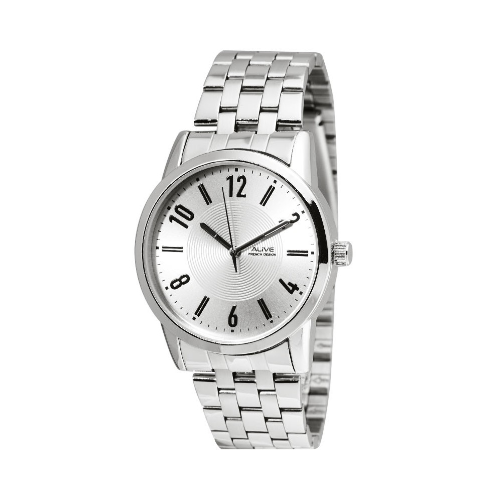JAM TANGAN PRIA ALIVE SOPHIE PARIS ORIGINAL ALFREDO SILVER GAL340S3