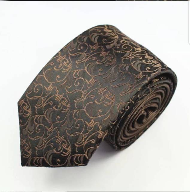 Dasi Neck Tie Motif Wedding Best Man BATIK RED LIST NECK TIE COKLAT