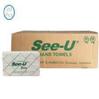 (KHUSUS GOJEK/GRAB) See-U Hand Towel HIJAU Tissue 1 DUS isi 20 Pack