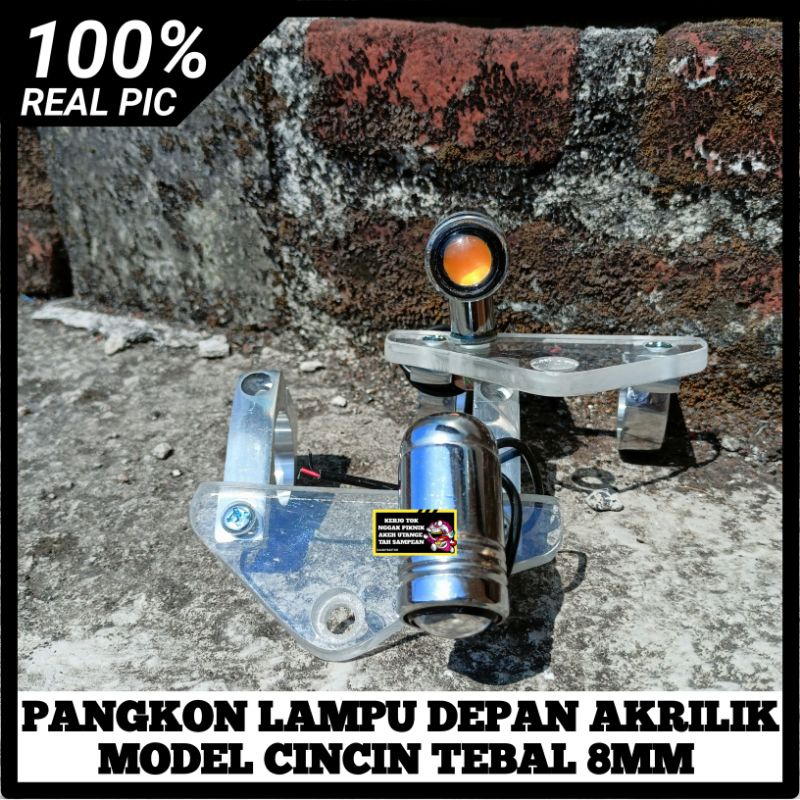 BREKET PANGKON LAMPU DEPAN AKRILIK MODEL CINCIN As 31 AS 33 SET LAMPU SEIN PALU STENLIS PNP CB GL 10