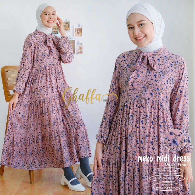 MEKO MIDI DRESS BY GHAFFA THE LABEL // MIDI MOTIF MUSLIMAH // Midi dress wanita