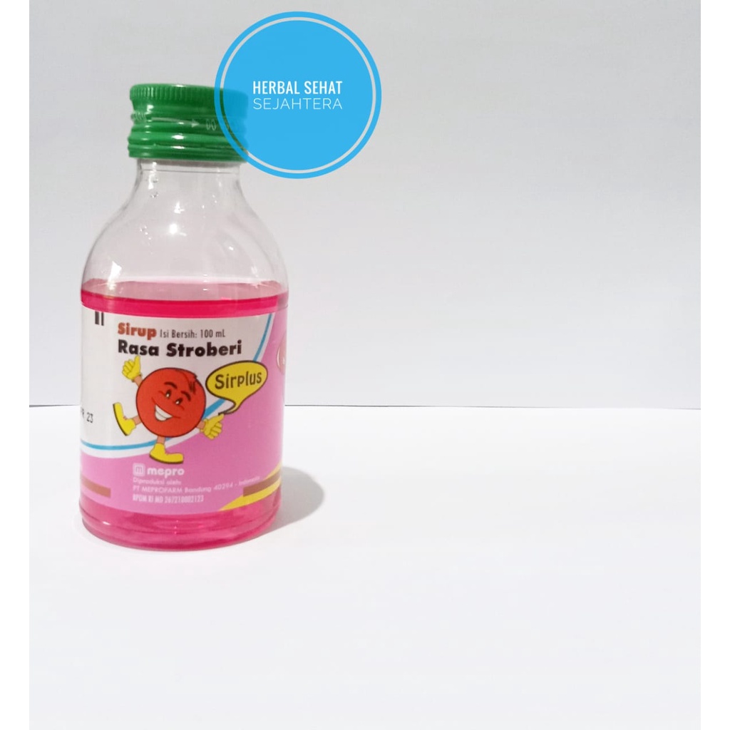 SIRPLUS SIRUP RASA STRAWBERRY Sirplus Sirup 100 ML - bahan pelarut atau pemanis obat - Mepro