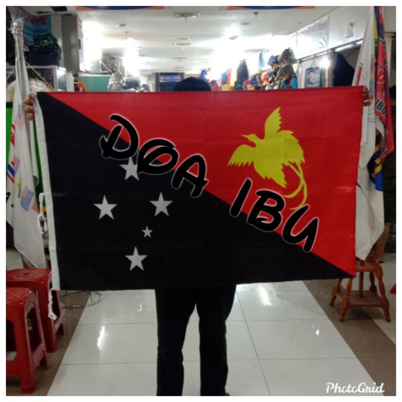

best seller bendera PAPUA NUGINI bahan satin 90cm x 135cm
