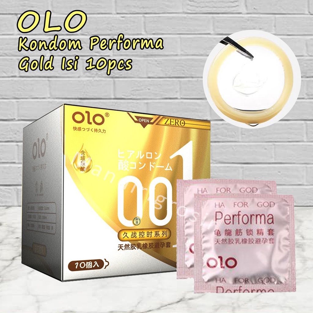 Condom Olo gold * Kondom performa * Kondom Tipis 0.01 * 1box 10pcs