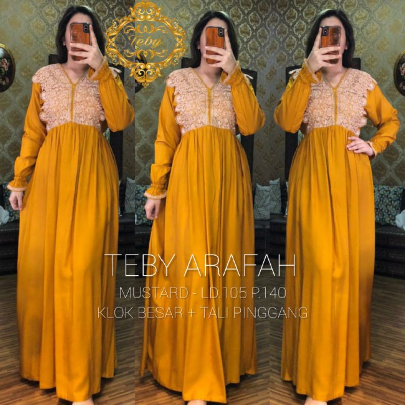 Daster Arab TEBY ARAFAH Long Dress Rayon Gamis Rayon