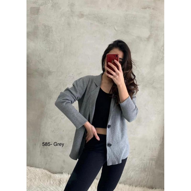 585 KNITTED BLAZER - BLAZER WANITA LENGAN PANJANG