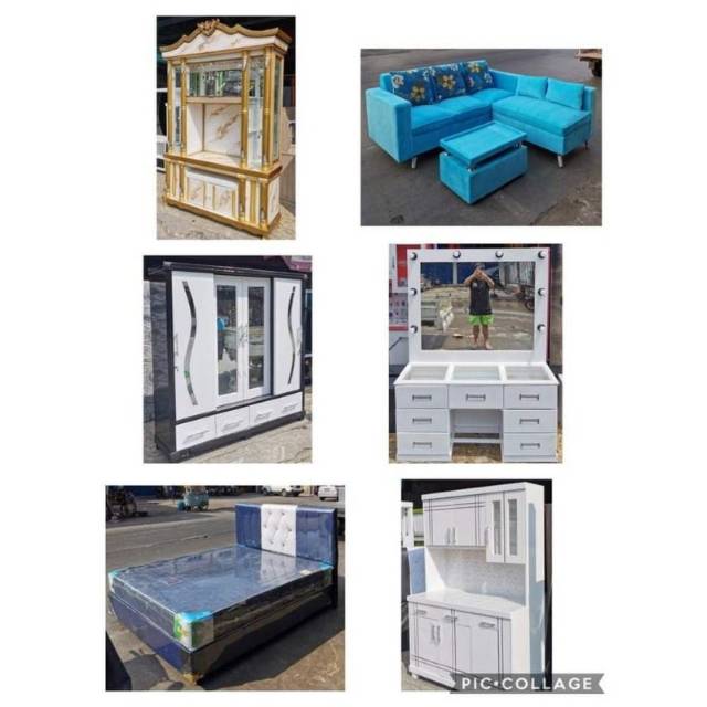 Paketan besan/ paket nikahan / paketan murah / lemari 4pintu sleding / pajangan kristal