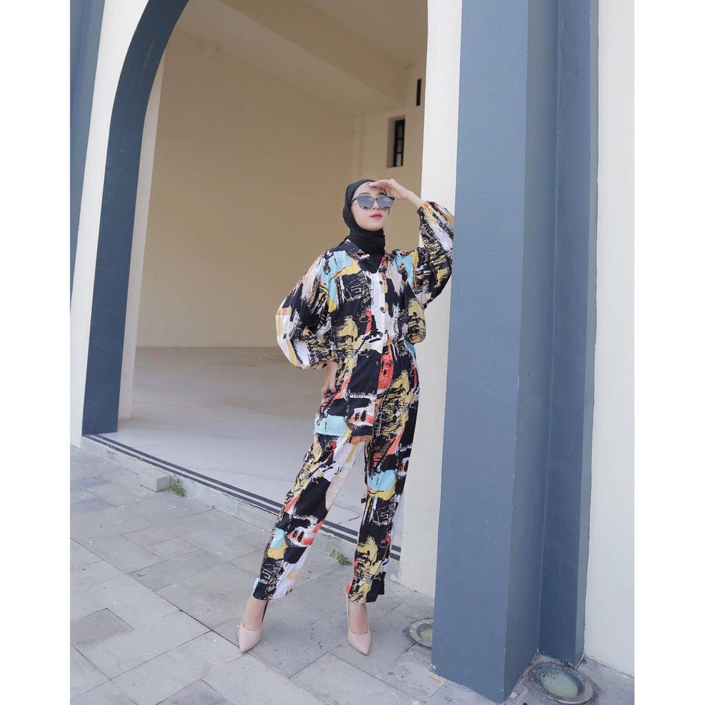 One set Rayon Premium Setelan Piyama Motif Terbaru-Jiora Set