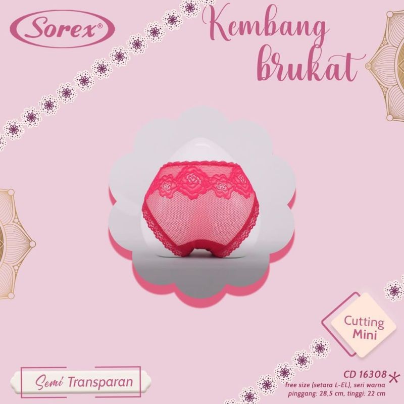 SOREX celana dalam wanita Mini Brukat 16308 Semi Transparan