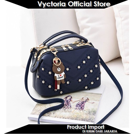 (COD) Vyctoria VOS98726 Tas Selempang Wanita Doctor Bag Fashion Import Promo EL385 BQ2065 B998726 2065 385