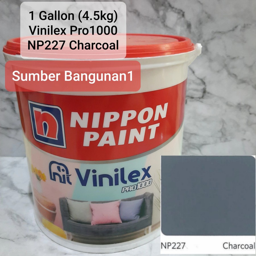 Cat Tembok Vinilex PRO1000 NP227 Charcoal abu - abu 5kg cat dinding