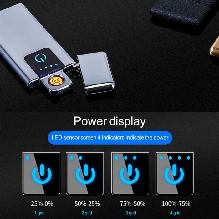 Korek Api Elektrik Fingerprint Sensor LED USB Charger