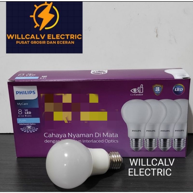 PHILIPS LED 8W 8 WATT / PHILIPS LED PACK 8W 8 WATT HARGA 1 PC.