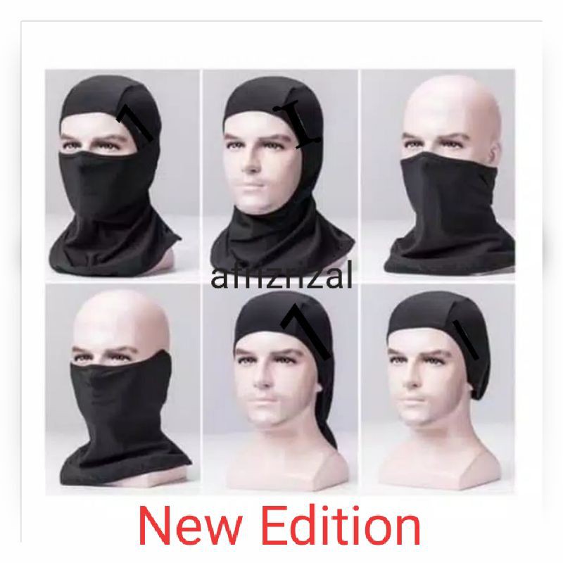 Hitam Klasik Syal Masker Buff Classic Black Series Anti Debu UV Slayer Bandana Multifungsi Baff