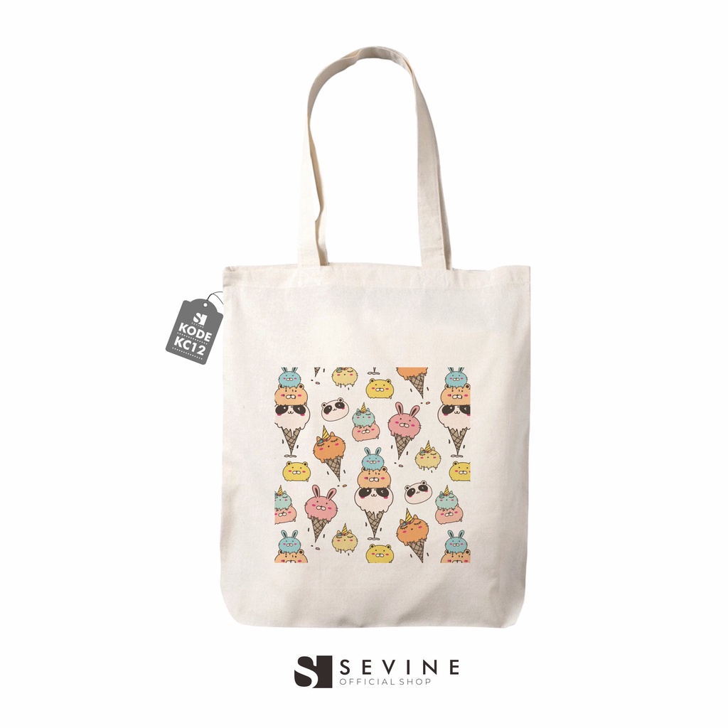 Sevine Totebag Tas Wanita Tote Bag Resleting Laptop Kawaii Girly  - KC