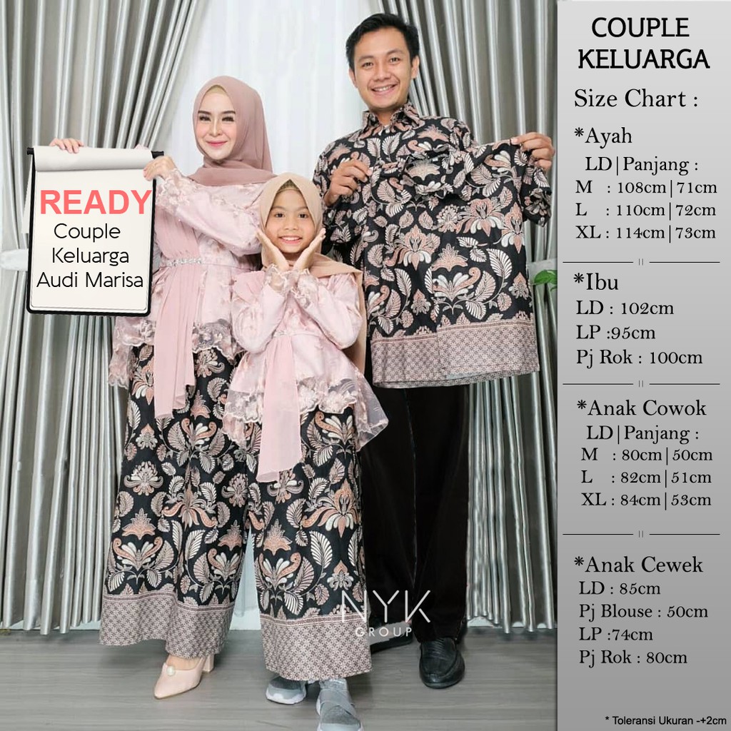 NYK BATIK - BATIK COUPLE KELUARGA AUDI SLENDANG PAYET | COUPLE PRILLY | COUPLE SIN SR | BAJU LEBARAN