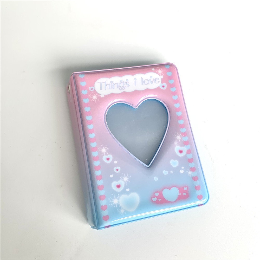 Album Foto Mini 3inch Warna Gradasi 40kantong Kpop Idol Card Holder Pink Heart Photocard Collect Book In Stock New Arrival