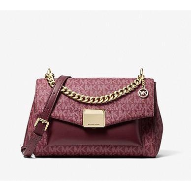 Tas Michael Kors Lita Medium Leather Crossbody Bag Merlot Multi New Original