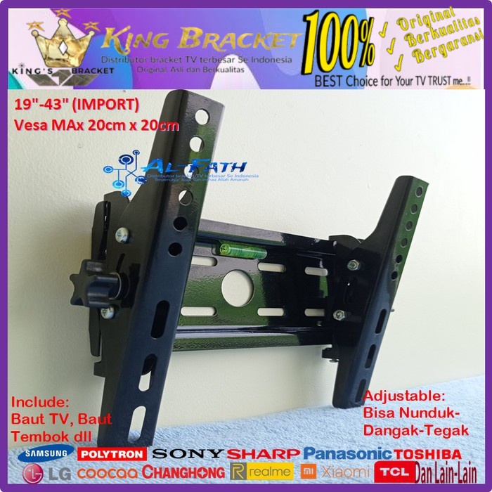 Bracket TV HISENSE 19 s/d 43 inch IMPORT QUALITY Garansi 100% cocok