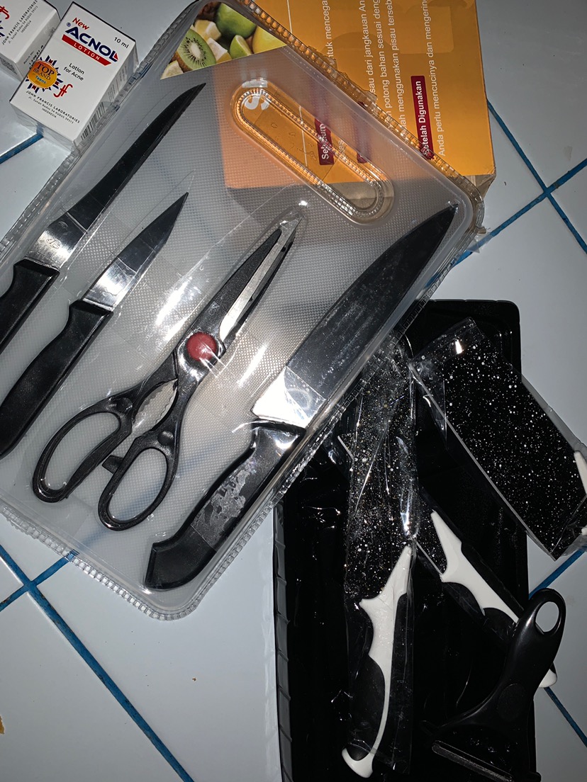 Pisau Dapur Full Set Talenan Dan Gunting Harga Pisau Dapur Anti Karat