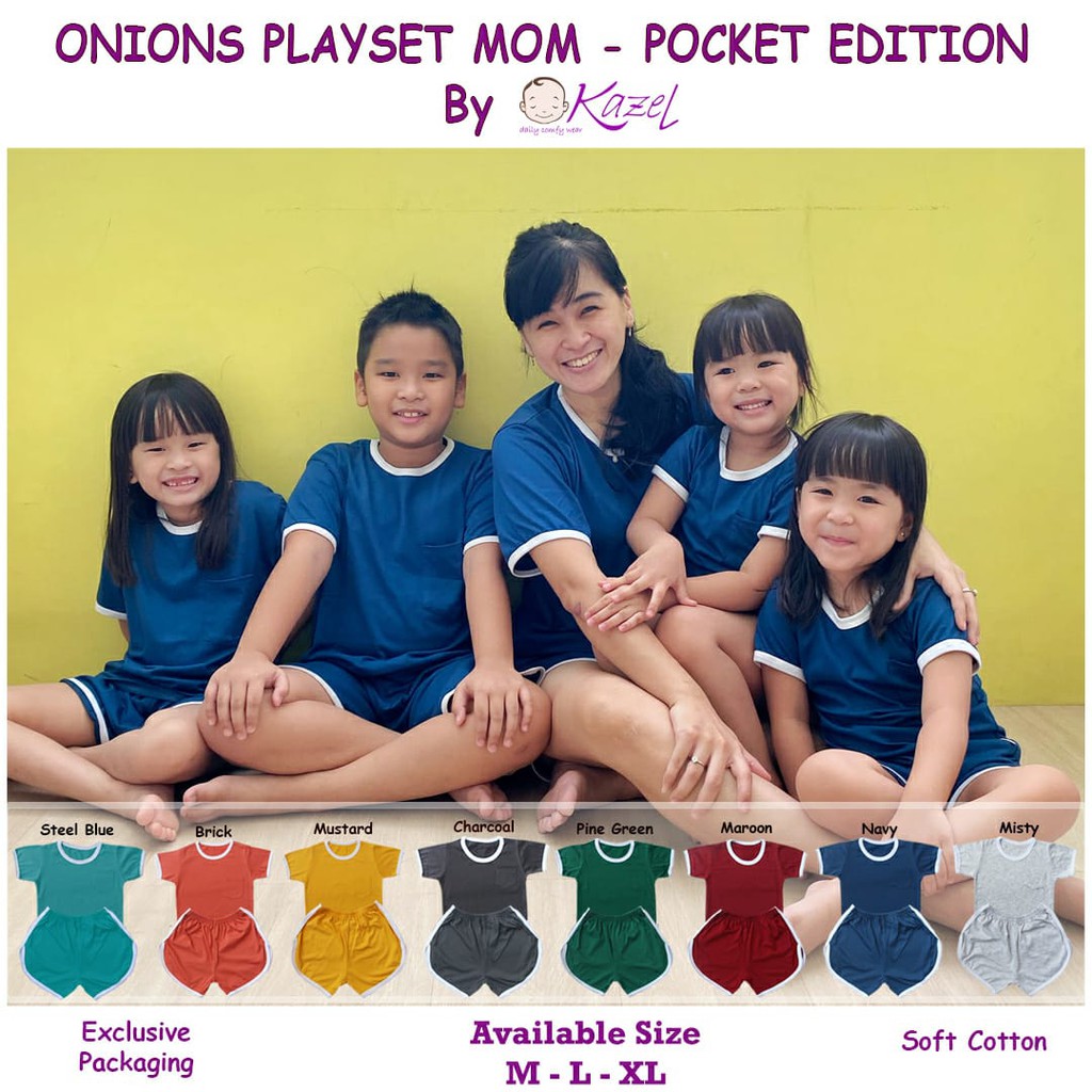 Setelan Pendek Mom Couple Kazel Onions Playset Mom By Kazel CBKS