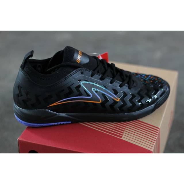 Sepatu Futsal Specs Cyanide Galaxy IN Black Modular Original Promo