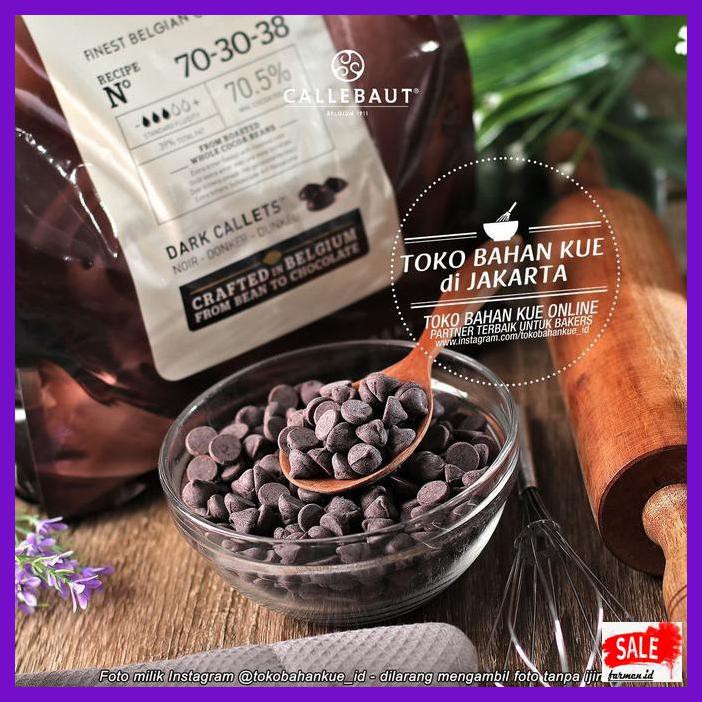 

SAKMACOKLAT- DARK CHOCOLATE COUVERTURE NOIR CALLEBAUT CALLETS PAHIT 70,5% 2,5KG -MAKANAN-MINUMAN.