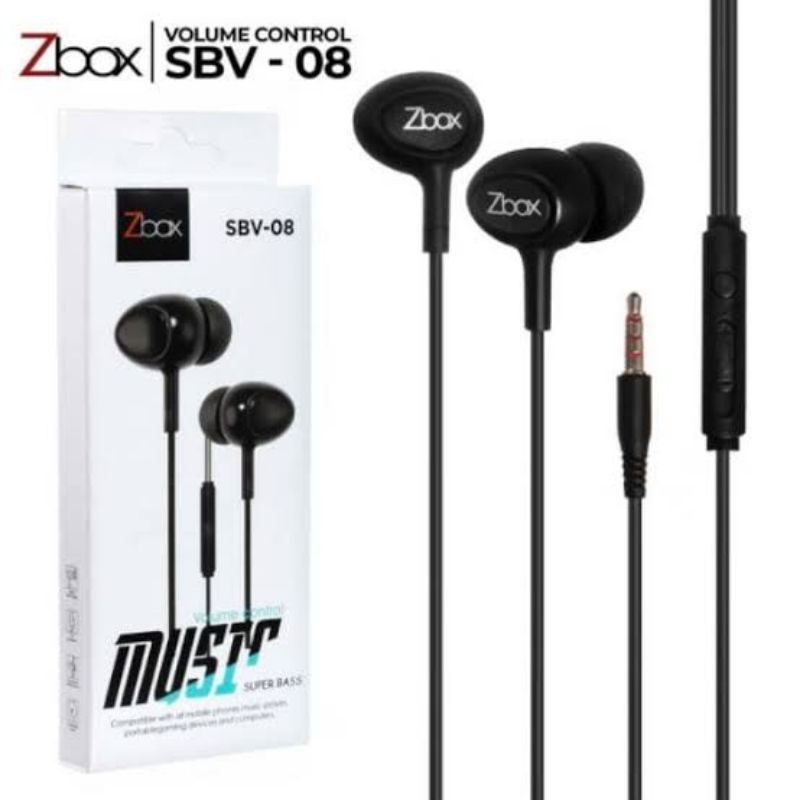 ZBOX hf handset handfree hetset EARPHONE HEADSET SBV-08 SUPER BASS