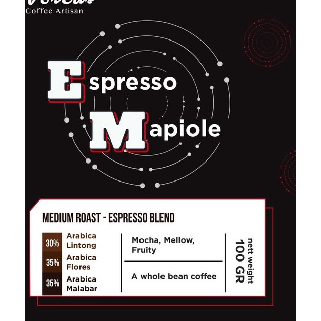 

♞ WORCAS Mapiole Espresso Blend 100 Gram - Medium Roast - KOPI BIJI ☞