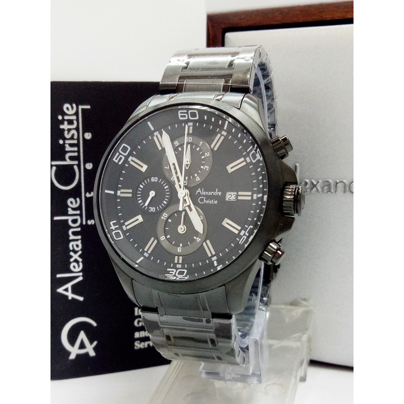 Jam Tangan Pria Alexandre Christie AC 6471 MC FBL Stainless Steel