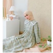 Sabine Dress Plaid Olive by Haideeorlin