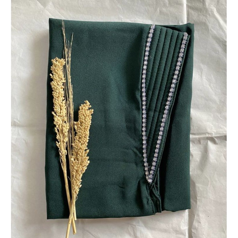 Pashmina Instan Tali Ped Busa Swarosky Diamond Super Pasmina Payet Pashtan Bando Realpicture PashmiaLesty-GreenBottle