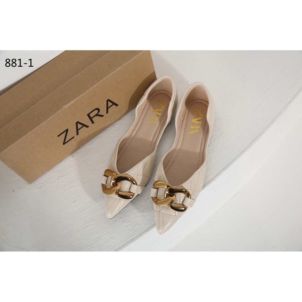 ZR Flat Leather Shoes With Chain #881-1